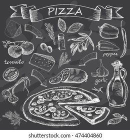 Pizza On Chalk Board