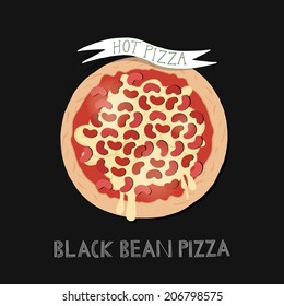 Pizza on chalkboard