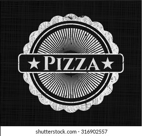 Pizza on chalkboard