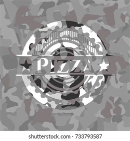 Pizza on grey camo pattern