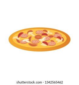 Pizza on an isolated white background. Vector illustration.