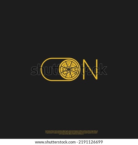 pizza on logo design modern template