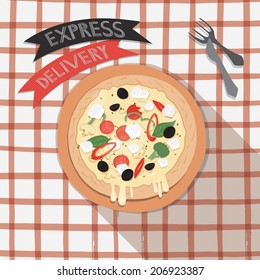 Pizza on table 