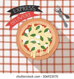 Pizza on a table