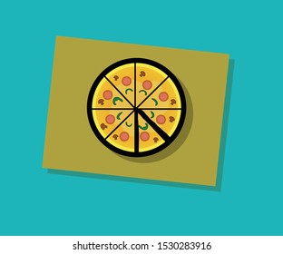 
pizza on the table.vector illustrator