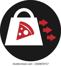 Pizza on the way, illustration, vector on a white background.