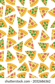 Pizza on a white background.Eps 10 vector.