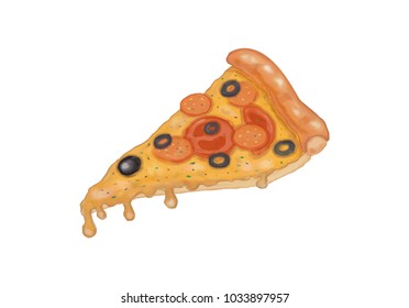 pizza on white background