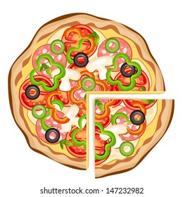 Pizza on a white background
