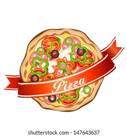 Pizza on a white background