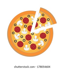 Pizza on white background