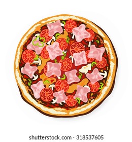 Pizza on a white background