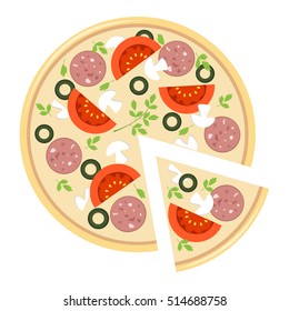 Pizza on white background