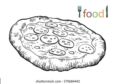 pizza on a white background