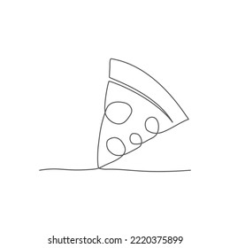 Pizza One line drawing on white background