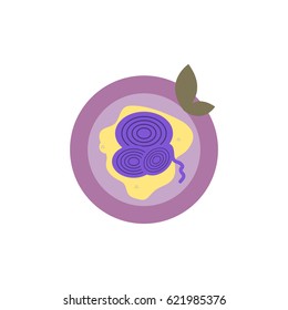 Pizza with onion.Vector illustration. simple pizza icon top view