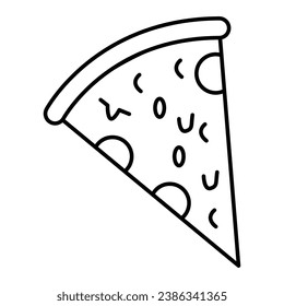 Pizza Outline bold Vector Icon which can be easily modified or Edited