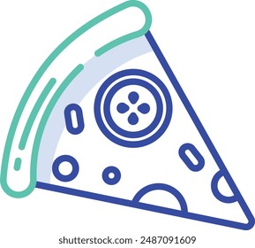 Pizza outline color vector illustration
