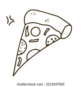 pizza Outline hand drawn junk food best populer