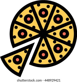 Pizza Outline Icon Stock Vector (Royalty Free) 448929421 | Shutterstock