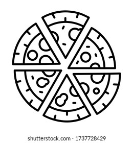 Pizza - outline icon design - vector illustration