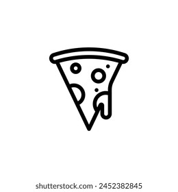 pizza outline icon and illustration