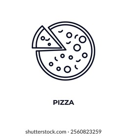 pizza outline icon. Linear vector from hotel concept. Thin line pizza icon isolated on white background