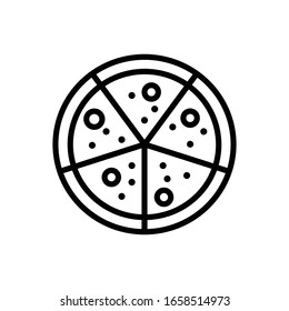 Pizza with outline icon vector