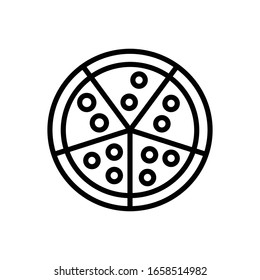 Pizza with outline icon vector