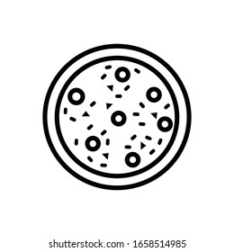 Pizza con vector de icono de contorno