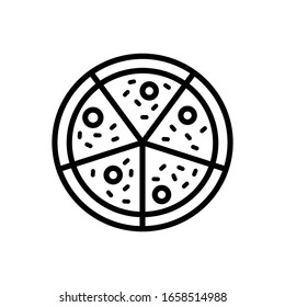 Pizza with outline icon vector