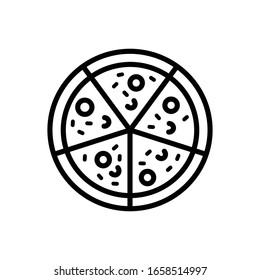 Pizza with outline icon vector