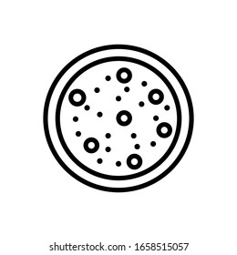 Pizza with outline icon vector