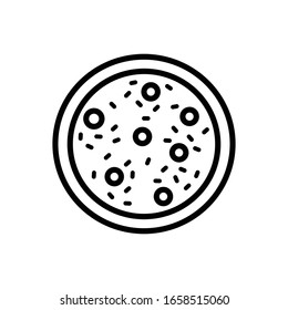 Pizza mit Kontursymbol-Vektorillustration