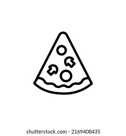 Pizza Con Vector De Icono De Contorno 