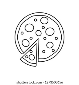 Pizza outline vector icon