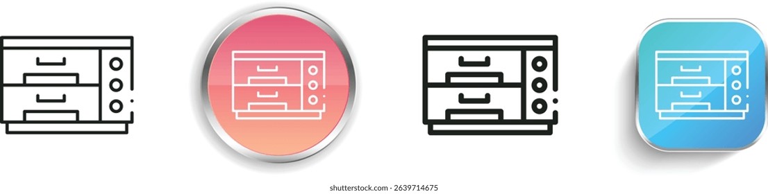 pizza oven icon. Thin Linear, Regular and Button Style Design Isolated On White Background