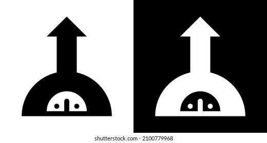 Pizza Oven. Icon in White and Black Version.
