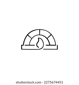 Pizza Oven Line Style Icon Design