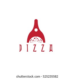 Pizza Oven Negative Space Vector Design Template
