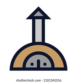 Pizza Oven. Icono de color del vector simple.