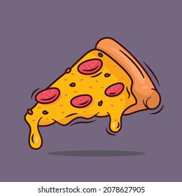 Pizza con papperoni y queso fundido