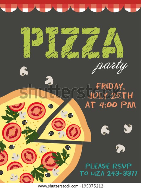 Pizza Party Stock Vector (Royalty Free) 195075212 | Shutterstock