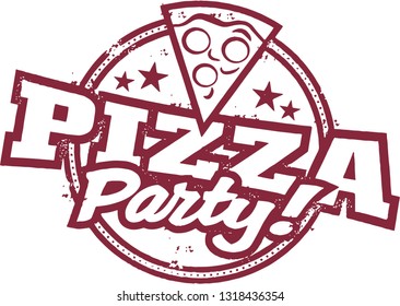 Pizza Party Vintage Style Graphic