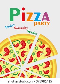 Pizza party.Vector Illustration