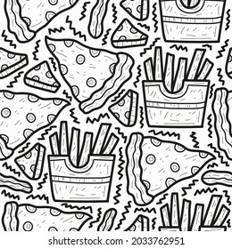 pizza pattern designs illustration for clothing, wallpapers, backgrounds, posters, books, banners and more