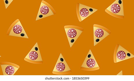 pizza pattern drawing background. Junk food seamless hand drawn for wrapping and decoration print.