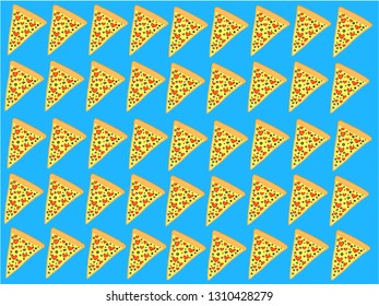 Pizza pattern with heart-shaped salami