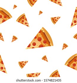 Pizza pattern on a white background