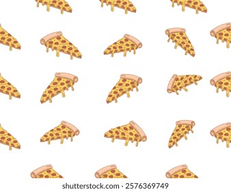 pizza pattern. Pizza seamless pattern. Pizza slice  seamless pattern. Junk food seamless pattern 